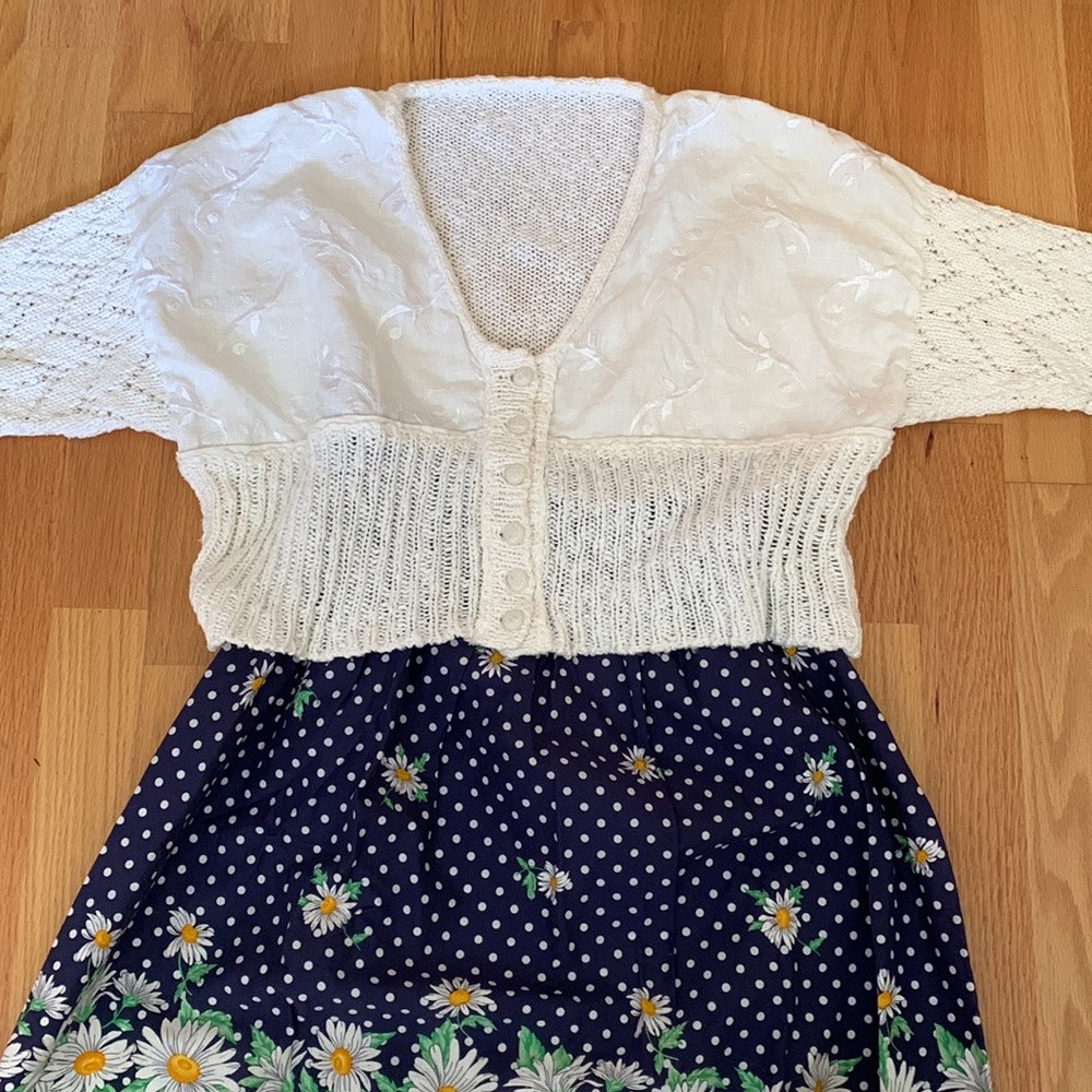 📍FINAL📍VTG Linen Knit Embroidery cardigan - Picture 11 of 16